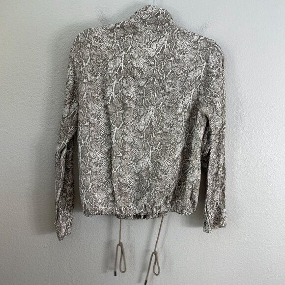 Rails Womens Small Tennessee Sand Snakeskin Jacket Linen Lyocell Blend Zip Up - Picture 12 of 14